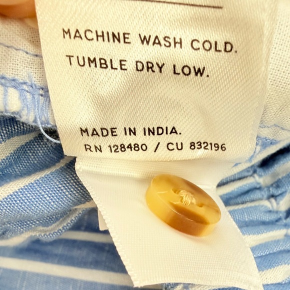 Pact Organic Cotton Canopy Linen
Blend Wrap Midi Skirt Blue & white Striped NWOT - Picture 9 of 10